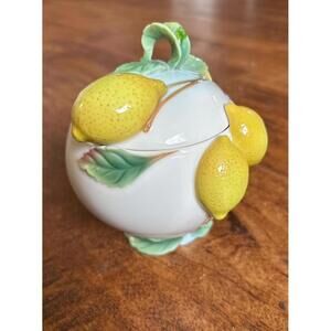 Franz Porcelain Lemon Decorative Jar with Lid